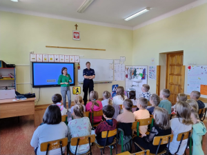 Zdjęcie do artykułu Spotkanie uczniów klas I-III z Policją