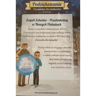 Podziękowanie za udział w akcji 