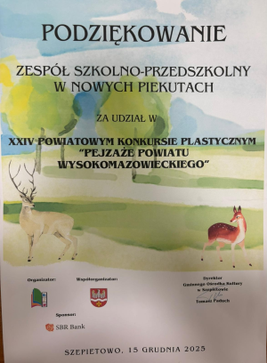 Zdjęcie do artykułu Podziękowanie za udział w powiatowym konkursie plastycznym